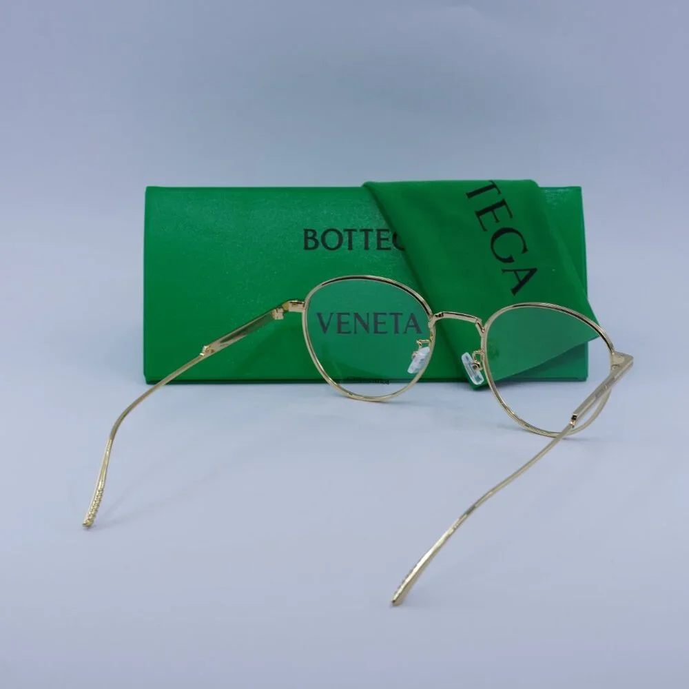 Bottega Veneta BV1016OA 002 Eyeglasses Gold 50mm Round Frame